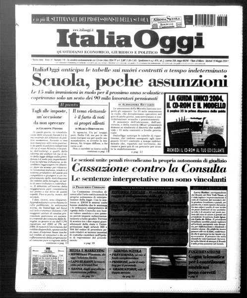 Italia oggi : quotidiano di economia finanza e politica